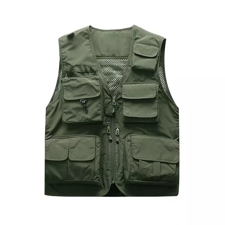 Summer Fashion Men&prime; S Photographer Waistcoat Mesh Many Pocket Vest