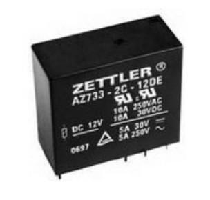 AZ733-2C-12D ZETTLER Electrical Mechanical Relay DPDT 10A 12VDC 650Ohm Through