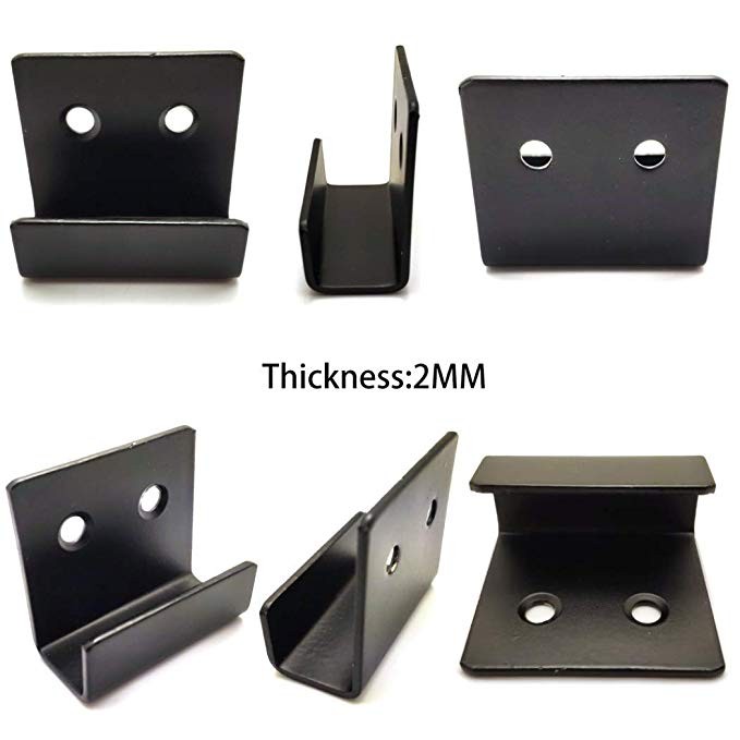 40x35mm Stainless Steel U-shaped Tile Bracket Wall Hook for Wall Display Black Silver