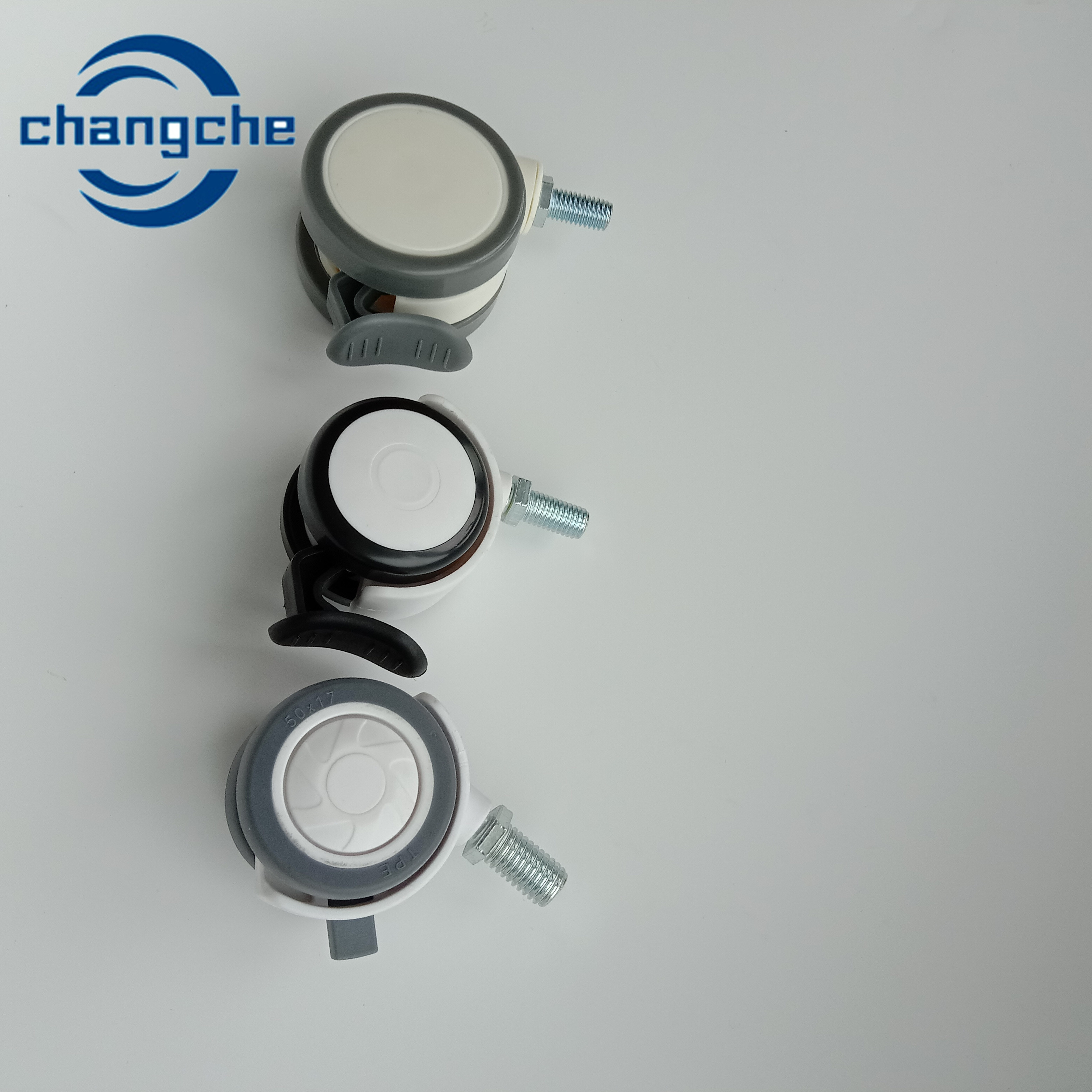 OEM 50 / 100Lbs Load Capacity Medical Equipment Caster Wheels With Threaded Stem
