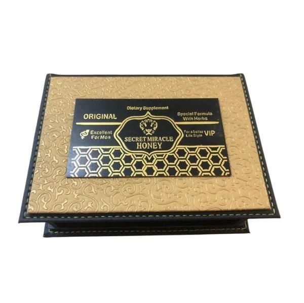 Luxury Honey Box And Films Packaging Whole Set Wooden Honey Pills Gold Black