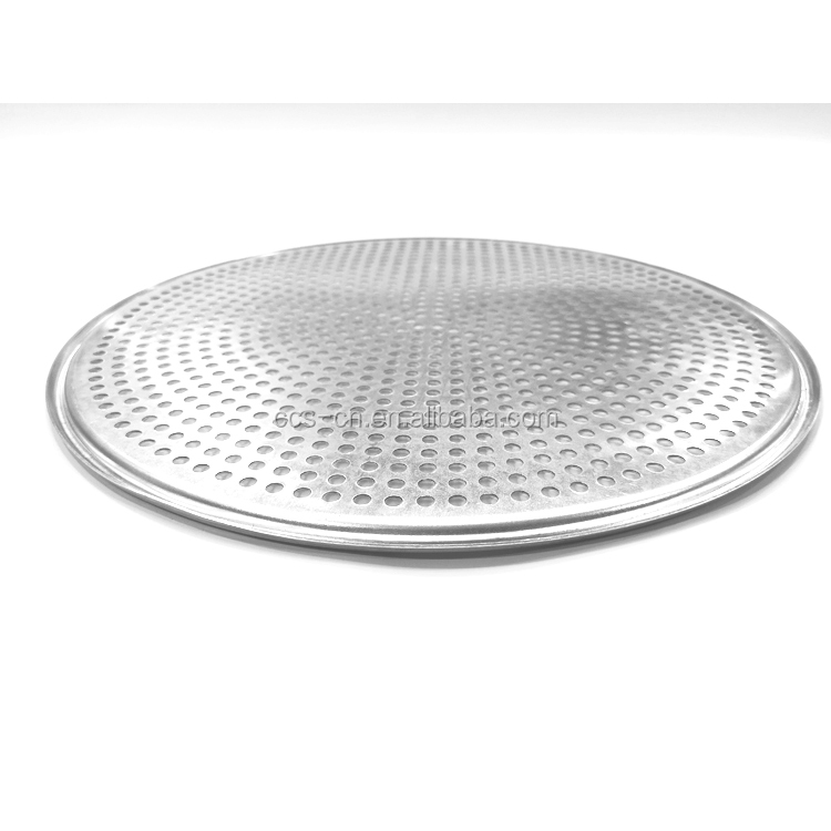 16 inch perforated round aluminum pizza pan punched pizza tray baking tray for bakery or bar or restaurant