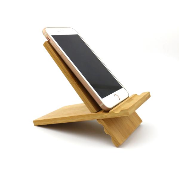 Bamboo Phone Stand Desktop Organizer Charging Station Nightstand Mobile Holder