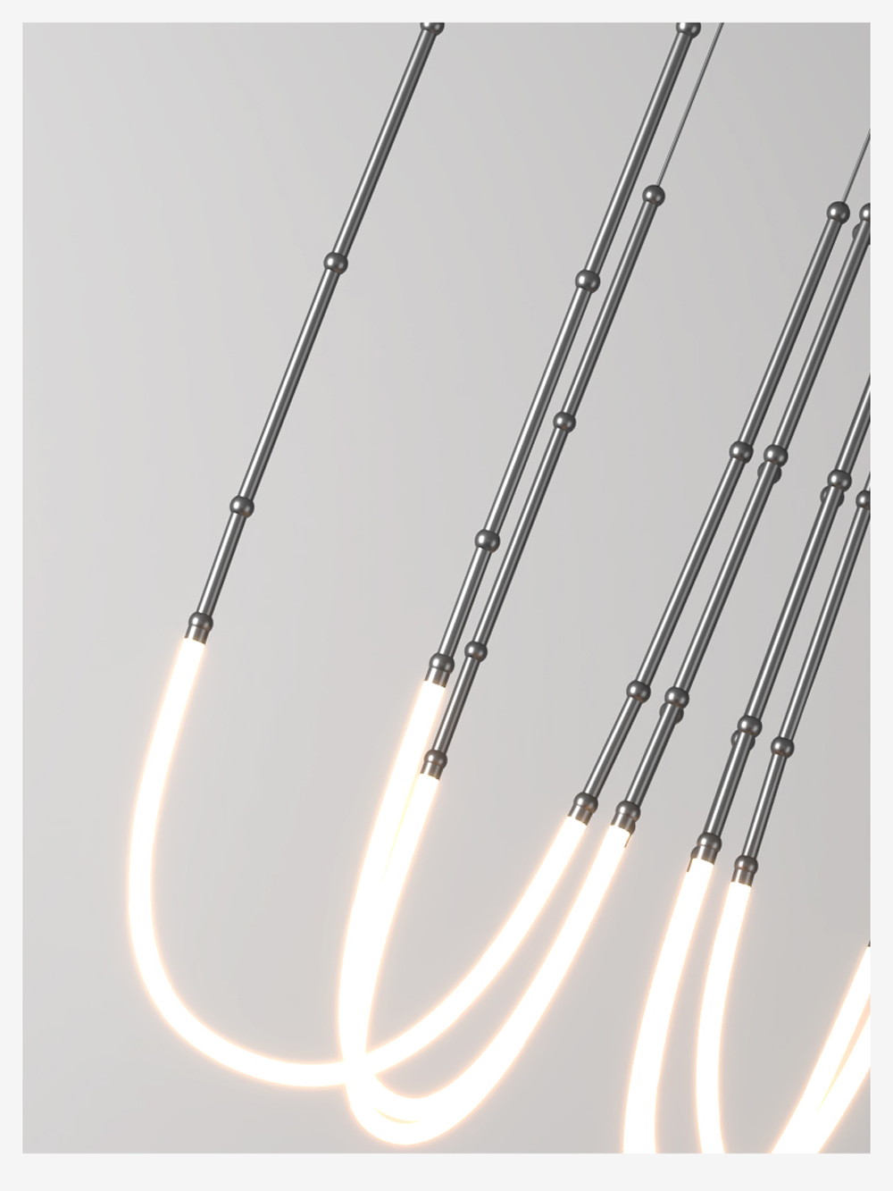 Retro Stainless Steel chandelier Minimalism Designer Living Room linear chandelier(WH-MI-392)