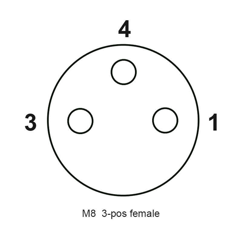 M8 Female 3 Pin 3pin 3p Attachable Assembly Round Circular Connector ip67 M8 Straight Hole Metal Plug 3P