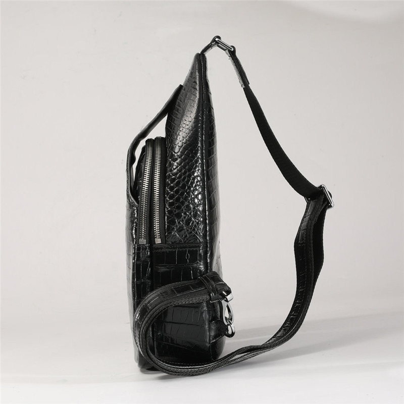 Exotic Crocodile Skin Men's Chest Bag Authentic Genuine Alligator Leather Male Messenger Bag Crossbody Shoulder Bag