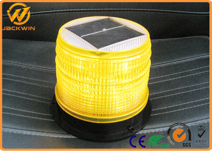 Solar Powered LED Amber Flashing Lights with High Intensity Sensor Manual Control