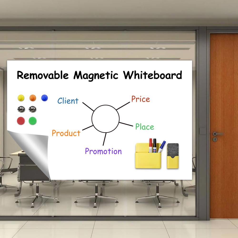 Removable Whiteboard Sheet Roll Dry Erase Magnetic Whiteboard Sheet For Wall