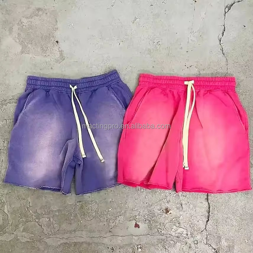 Custom Heavyweight Cotton Summer Shorts with Raw Hem and Ripped Design in S-5XL Sizes