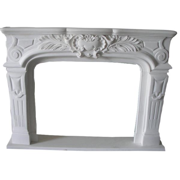 White marble fireplace mantel,China stone carving fireplaces mantel surrounds,