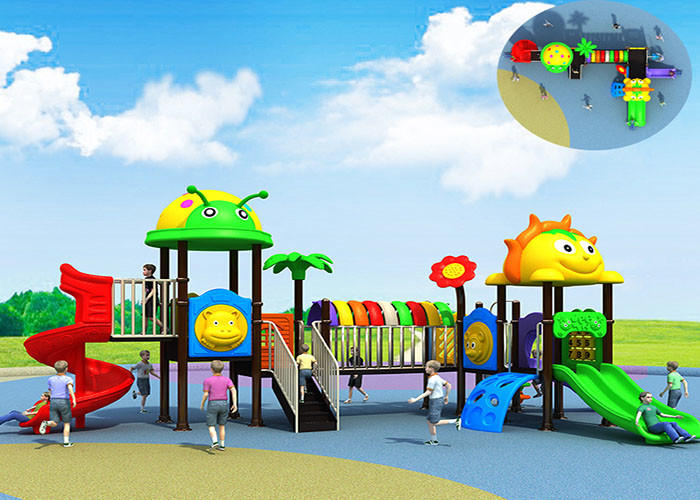 Staticproof Kids Playground Slide With Plastic Tunnel UVproof