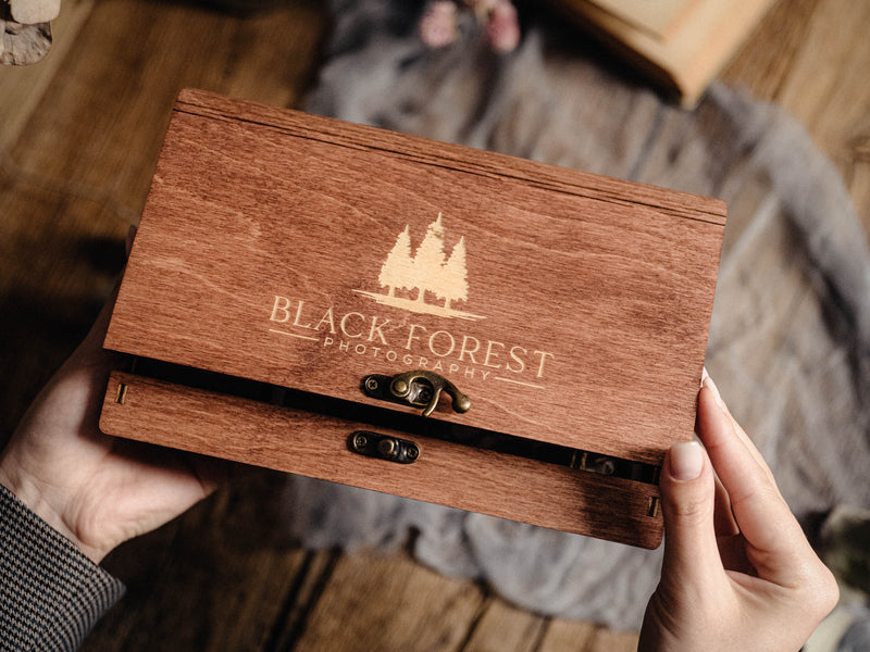 Wooden Photo Album Box Wedding Picture Box for Wedding/Photography/Company Promotion Gift