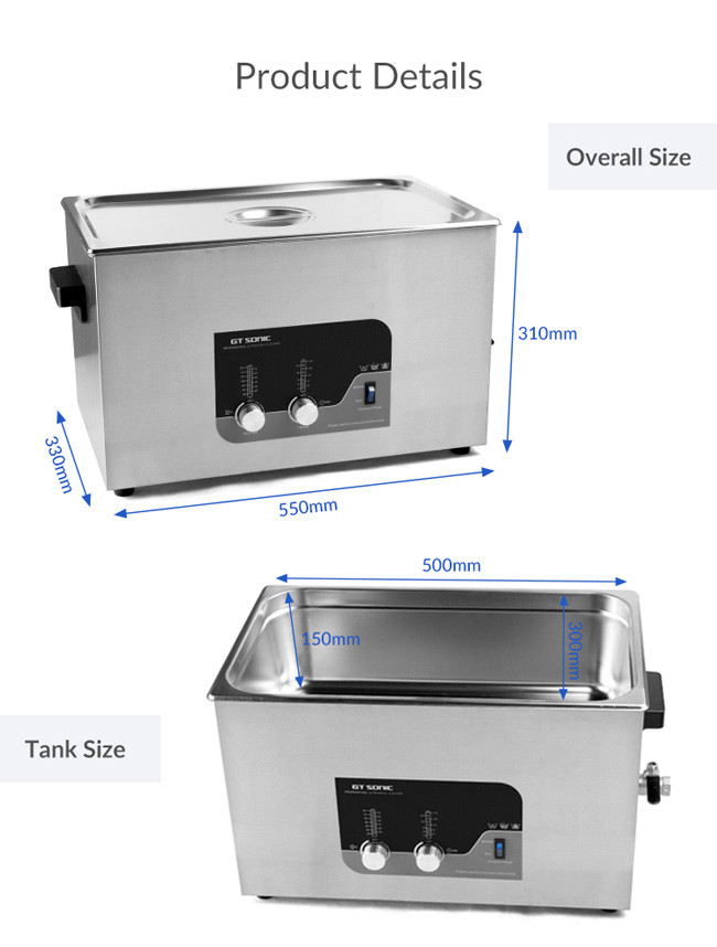 Frequency 40kHz 400W Heated Ultrasonic Cleaner Double Power Series