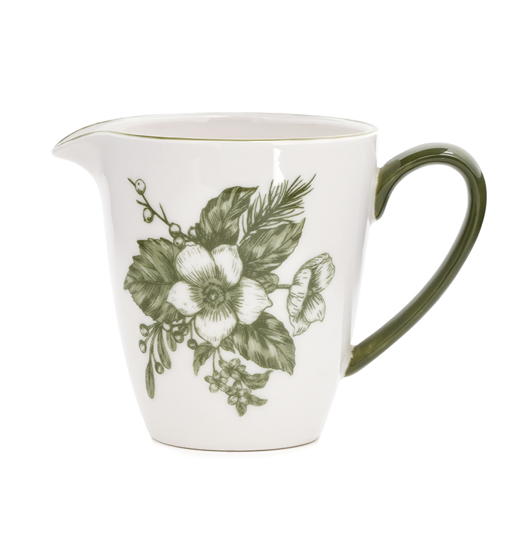 Christmas Kitchen Breakfast Porcelain Sugar And Creamer Set Container Ceramic With Lid And Holder