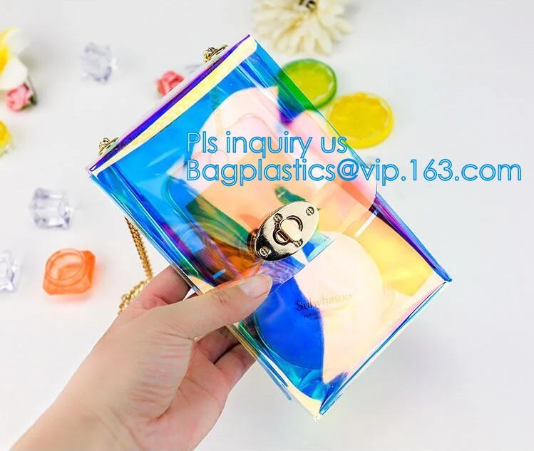 tote pvc stadium ladies bags handbag, bucket bags pvc transparent bags women handbags, laser shopping beach bag hologram