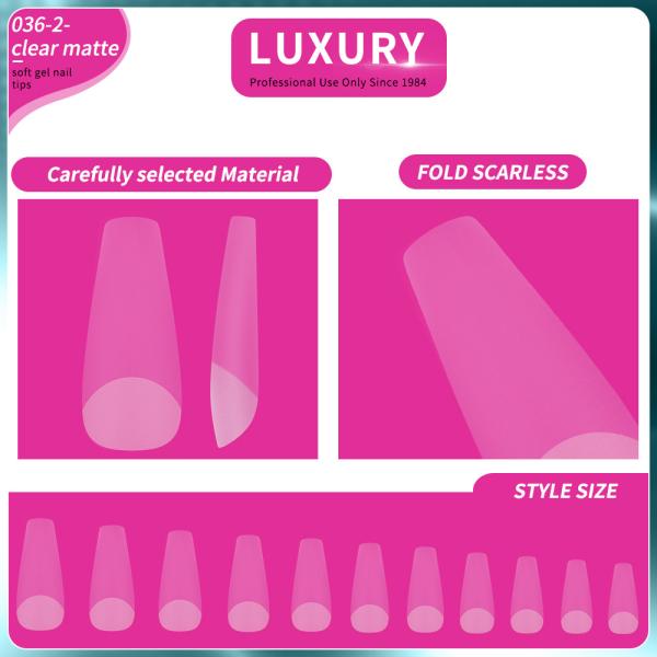 Medium Acrylic Fake Nails 500PCS/Box Long Coffin Shape False Nails For Nail