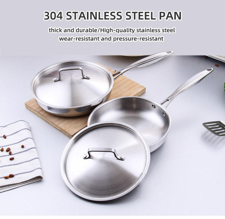 Minimalist Design Style Induction Kitchen Cooking Pan Stainless Steel Material