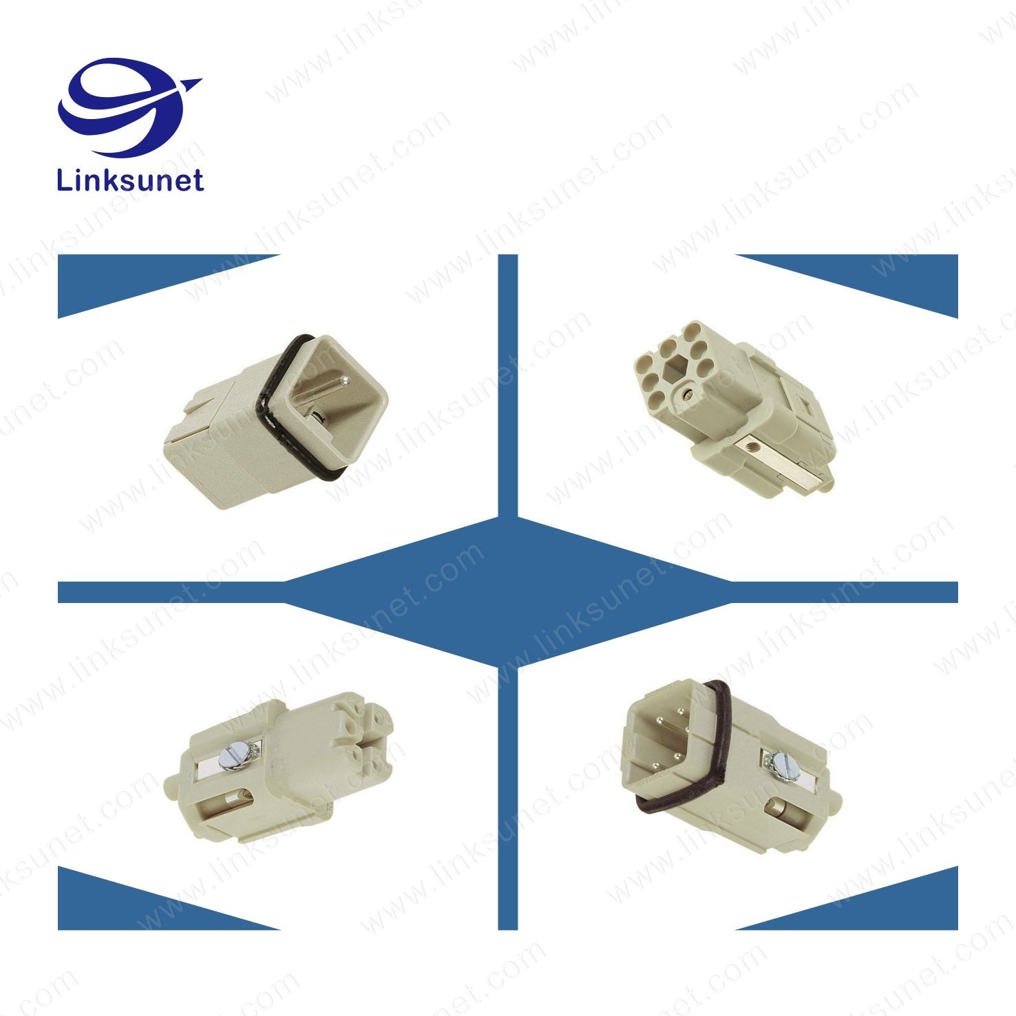 40A Harting Modular heavy duty 2pin female Gray Copper Alloy Connectors Industrial Wire Harness