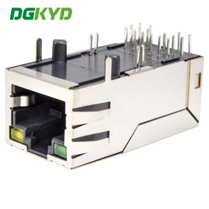 RJ45 computer connector with POE+Gigabit integrated Ethernet filter, light and