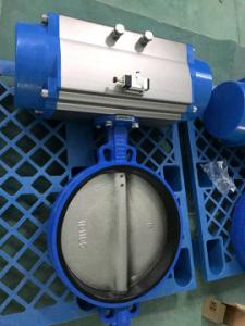  Air Pneumatic Cylinder Operated Butterfly Valve By Spring Return Double Acting Actuator Manufactures