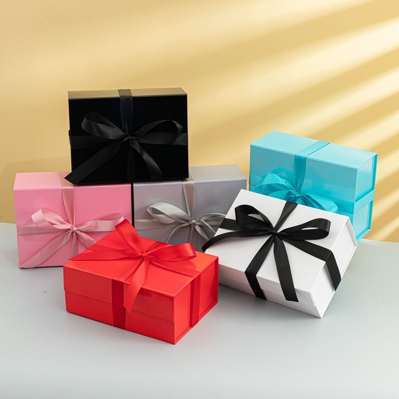 Magnetic Foldable Paper Carton Gift Box, Custom Logo Printed Cosmetic Cardboard Packaging Box