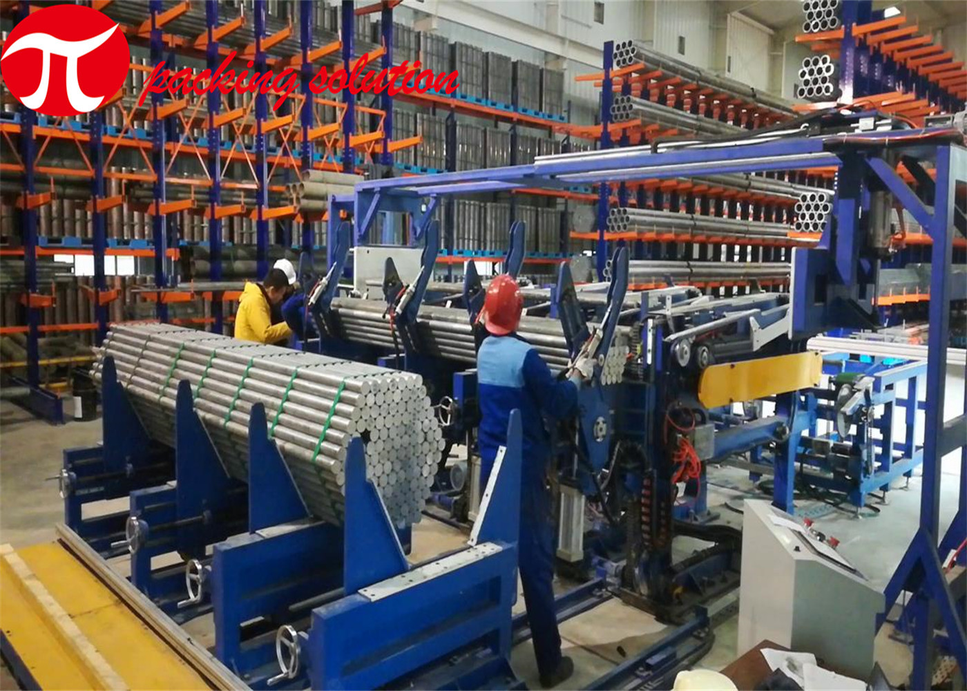 JINGLIN High Efficiency Steel Pipe Wrapping Machine 90r/Min PLC Programmable Control