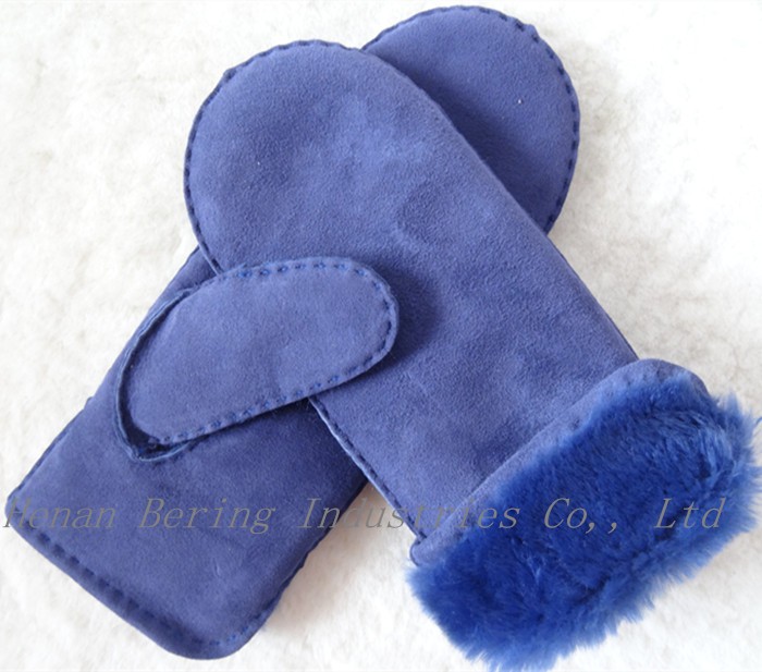 Spanish Merino Lleather Wool Mittens , Winter Combination Gloves Mittens
