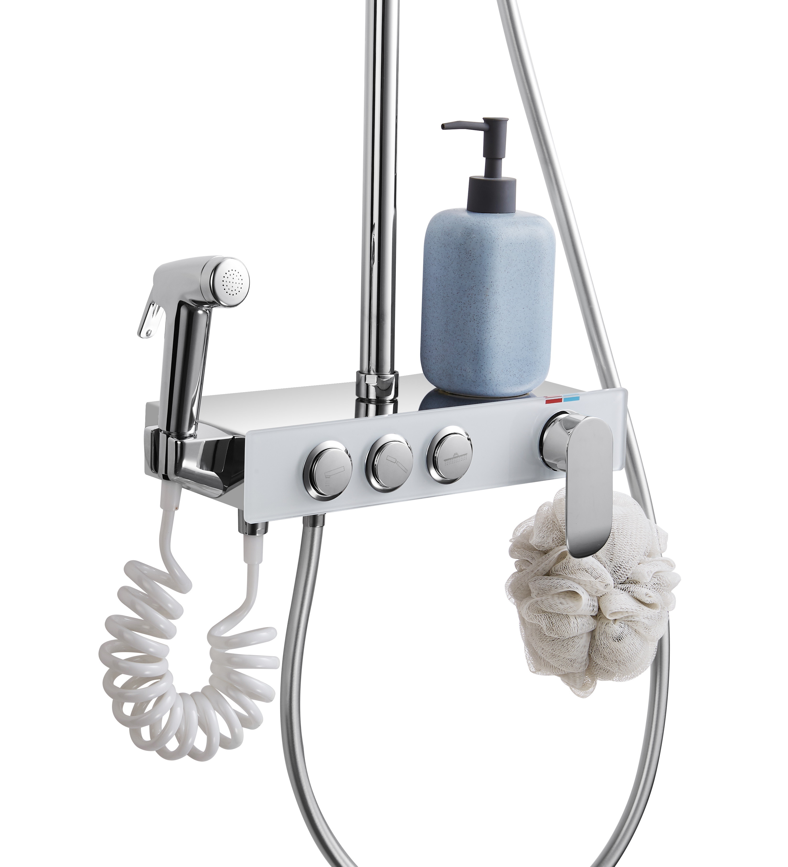 Polishing Brushed Wall Mounted Stainless Steel Shower Set Electric Plating