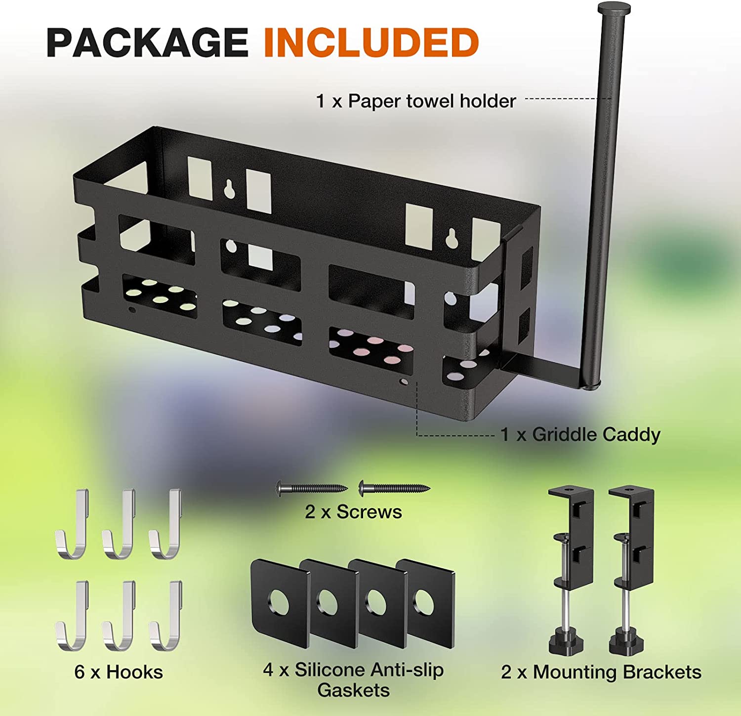 100*100MM Waterproof Griddle Grill Caddy Organizer for Outdoor Blackstone Grills