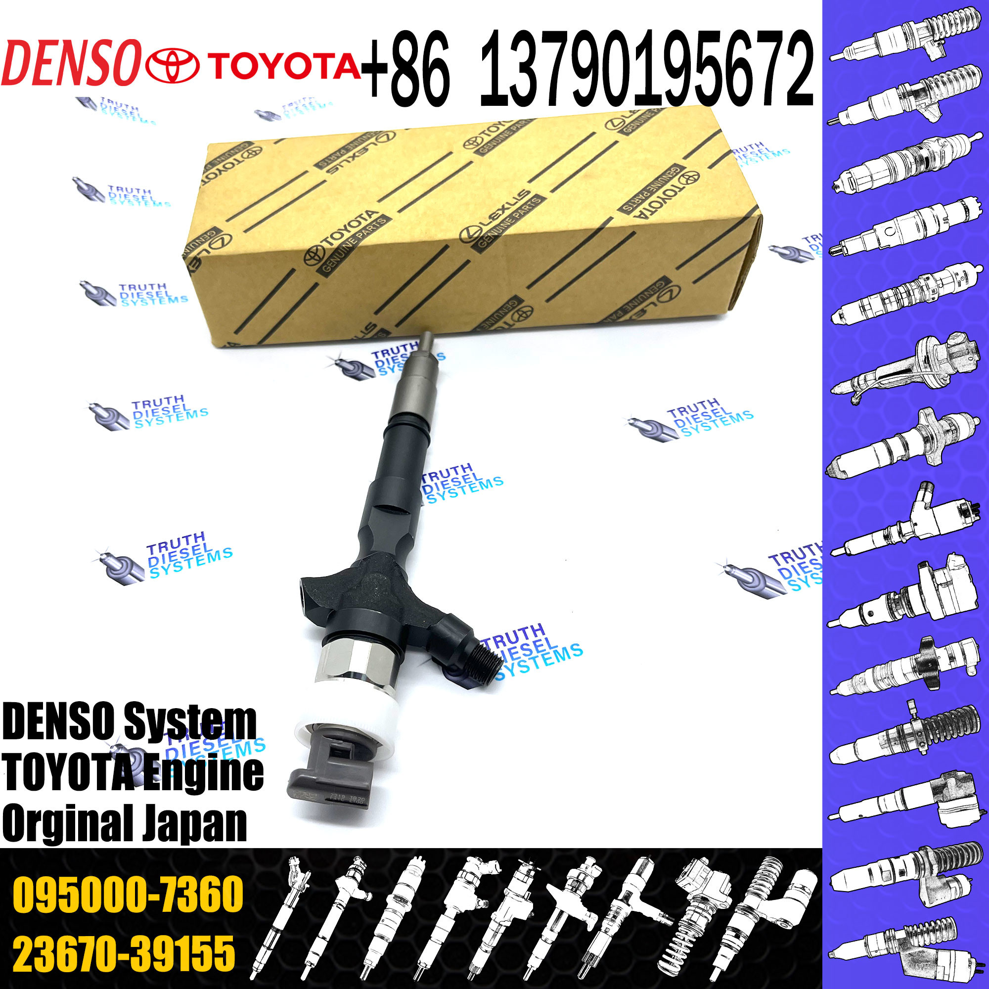 Original Common Rail Fuel Injector 095000-6870 095000-7360 For TOYO-TA 1KD-FTV 236770-39155