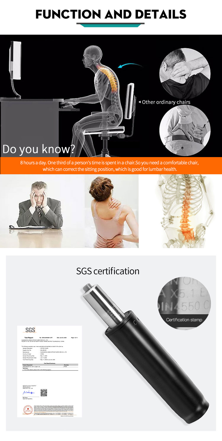 Bionic Design Spine Protection Computer Home Chair with Mesh Material and 4D Armrest
