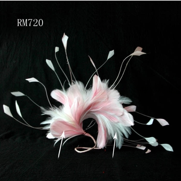 Millinery Supplies Goose Feather Flower Mount with Wire Accessory in 15*15 cm Size