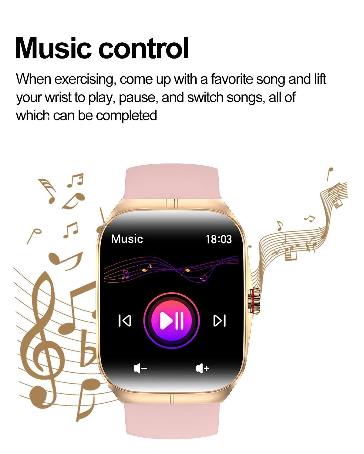 HK80 Calorie Smart Watch Music Player Smart Watch BT Call Sleep Monitoring Smartwatch IP68