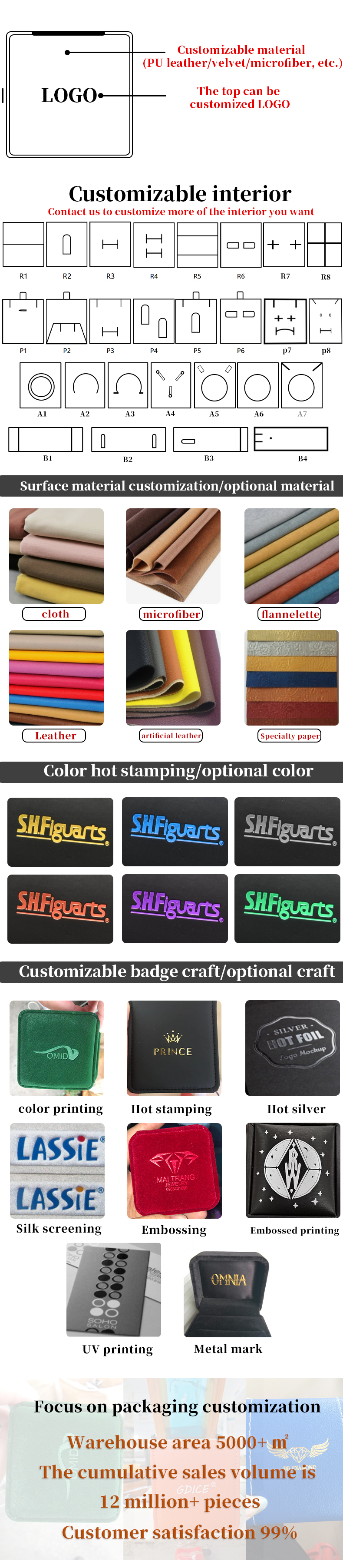 Customized Color Paper Velvet Jewelry Packaging Box For Bracelet Earrings Necklace Ring