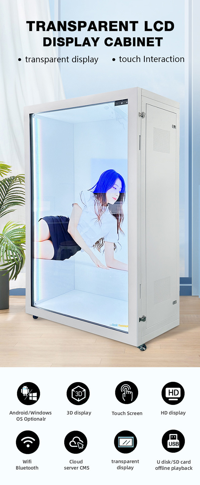 Museums & Exhibitions LCD Transparent Display See Through Lcd Box