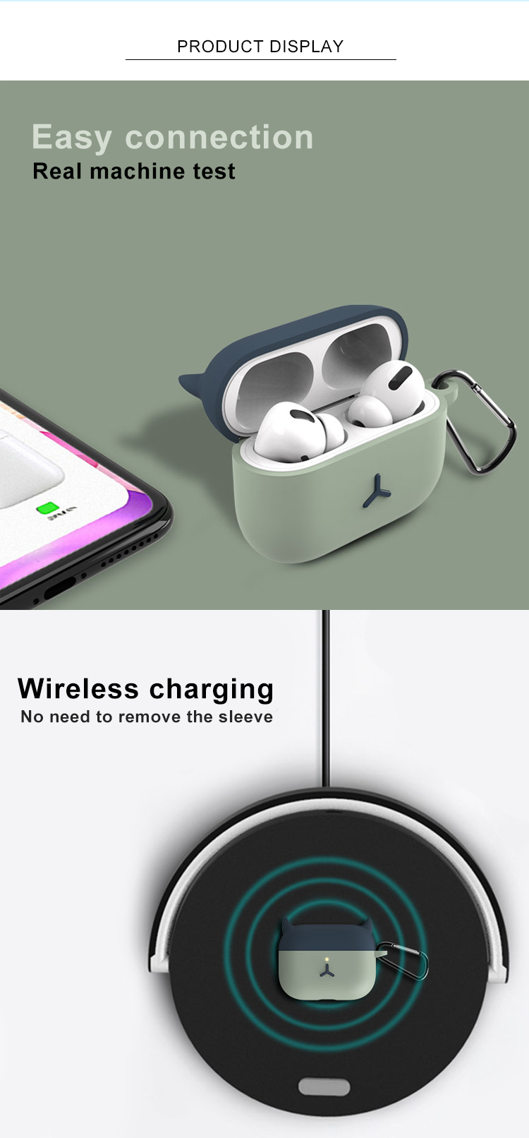 Dustproof Seamless Anti Fall Silicone Cover For Airpods Case