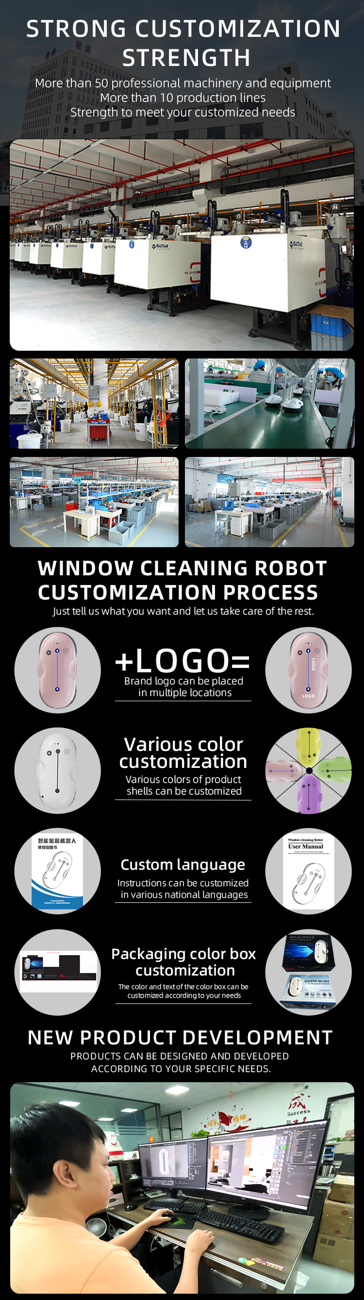 2500Pa Suction aborb App-Controlled Fine Filtration Window Cleaning Robot for Home