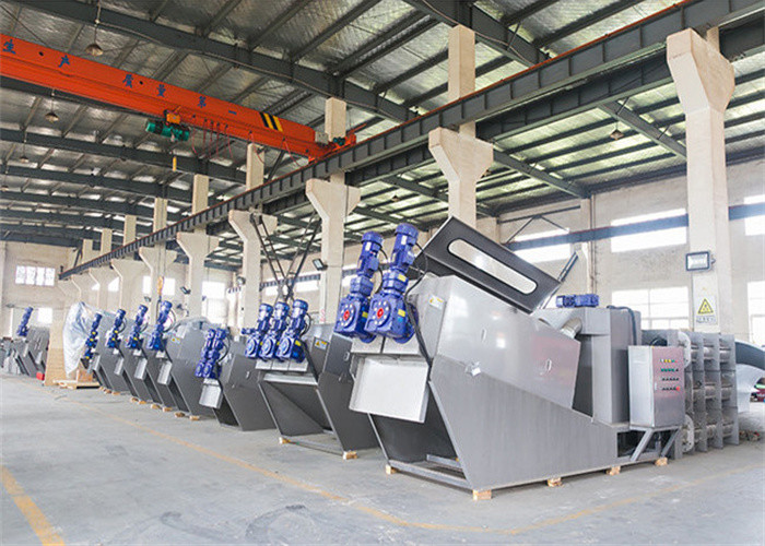 High Capacity Multi Plate SS304 Screw Press Dewatering Device Nickel Plated