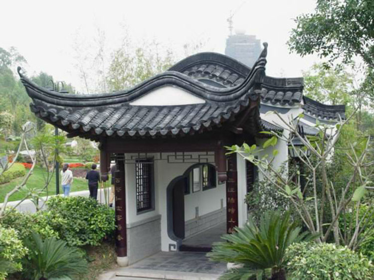 Drip Old Tiled Roof House 180mm Grey Unglazed Japanese Style Roof Tiles