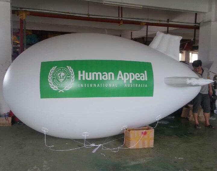 Custom PVC Material Small Blimp Shape Balloon , Large Advertising Blimp Helium Blimp
