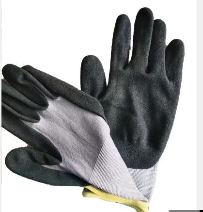 Nitrile coated work gloves 13 gauge polyester liner Nitrile foam coated for construction