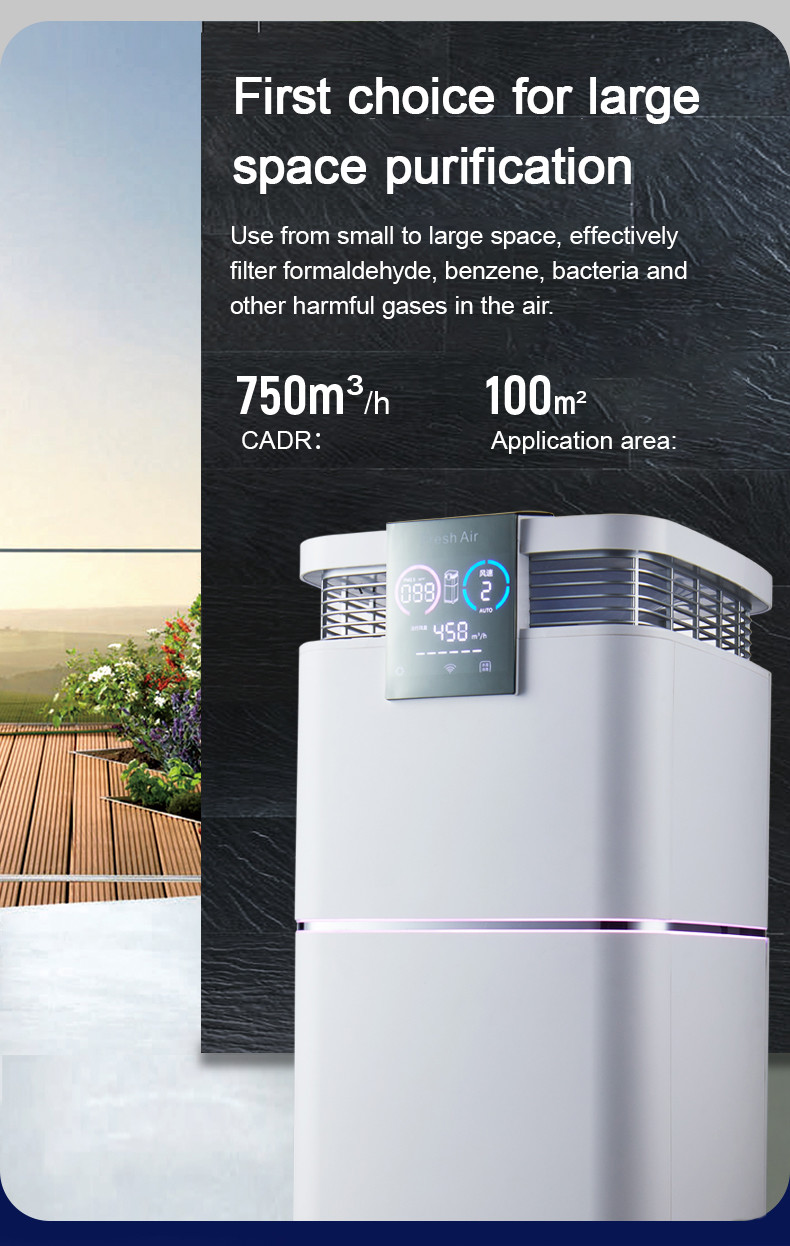 H13 80dB 145W Smart Air Purifier For Allergies Big Room Design