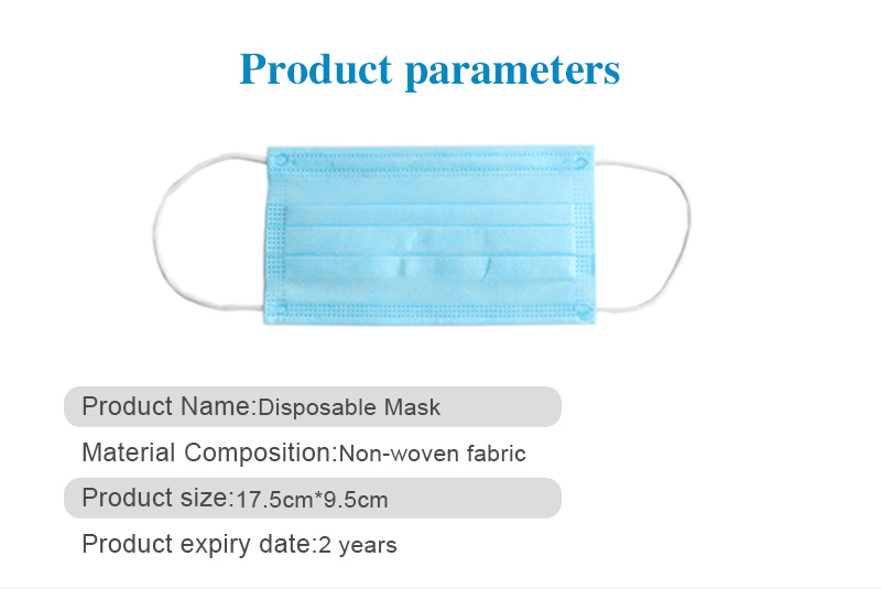 Wholesale Manufacturer Disposable Non Woven 3 Ply Face Mask 3 Layer face mask disposable