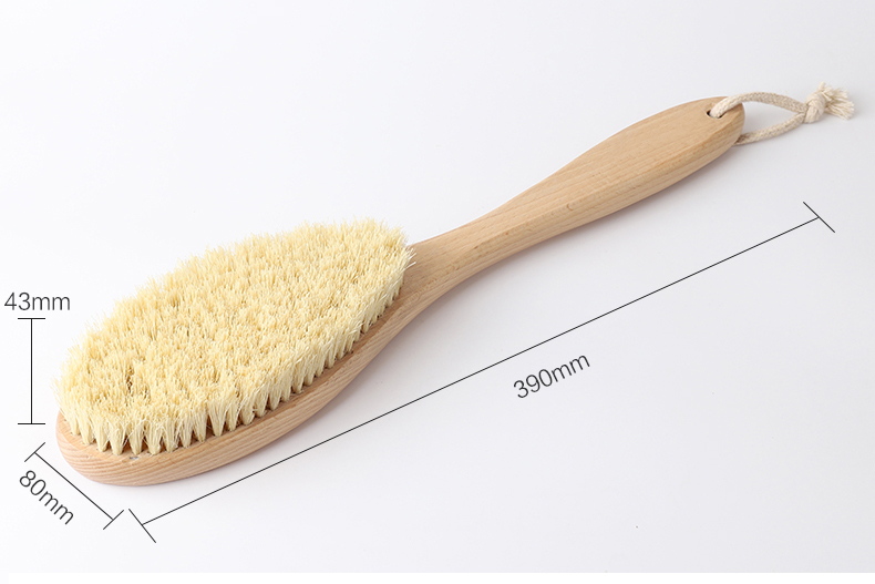 Customizable Bath Shower Brush For Body Dry Skin Natural Beech Wood Sisal Bristles