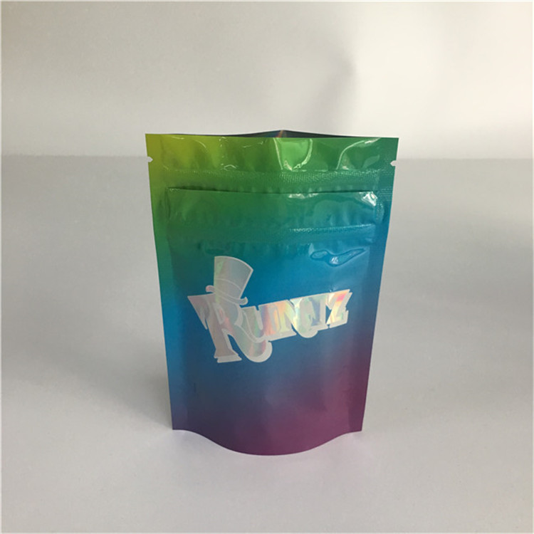 Durable Zip Lock Plastic Bags Runtz Mylar Cookies Holographic Weed Runtz Bags