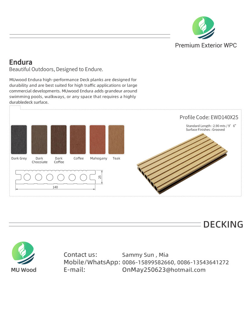 Safety WPC Floor Decking Eco Friendly WPC Decking Board Manufacturer