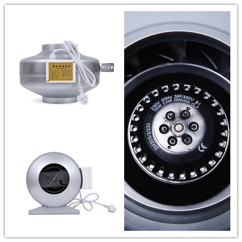 120V / 220V Centrifugal Inline Duct Fan , 6 Inch Hydroponic Fan Light Weight