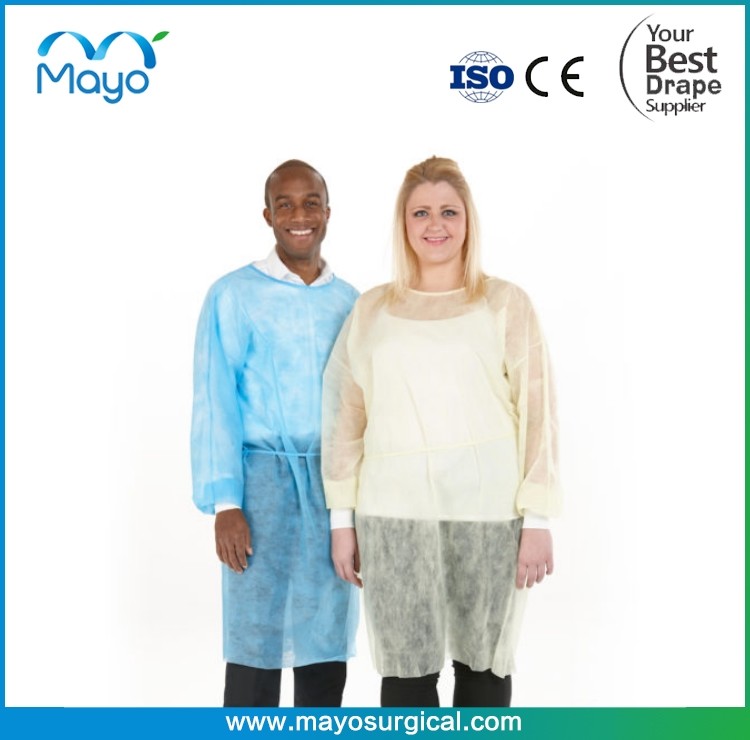 40gsm PP Form Fit Isolation Gown Tie Back with Knitted Cuff