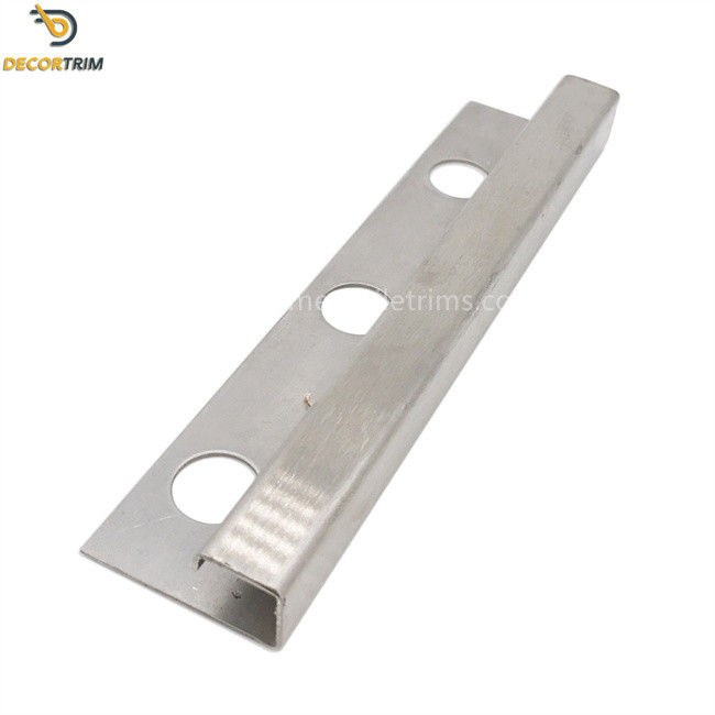 Brushed Chrome Tile Trim External Flat Tile Trim 3000mm For Outside Corners