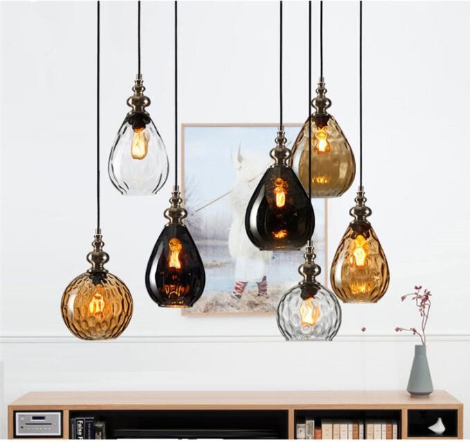 Mercury glass pendant light fixtures for Kitchen Dining room Bar Shop Lighting (WH-GP-17)